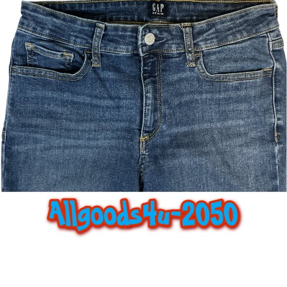 GAP Crop Kick Bootcut Jeans Women's Size 27R Stretch Blue Denim - Picture 2 of 9